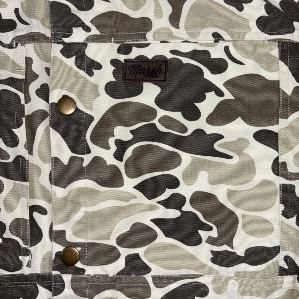 NWT Marsh Wear Delano Shacket Mens XL Stone Mallard Camo Button‎ 4 Pocket Canvas - Picture 2 of 7
